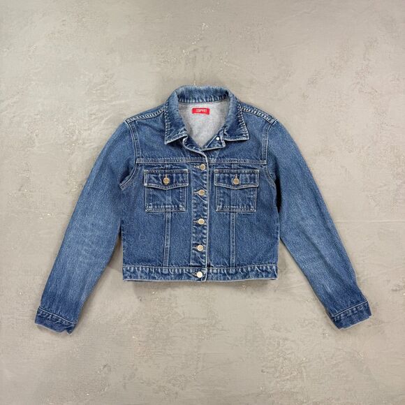Vintage Esprit Stonewashed Denim Trucker Jacket Fits Women's XS - Picture 1 of 3